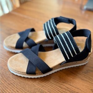 NWOT BOBS from Skechers Black and Tan Sandals